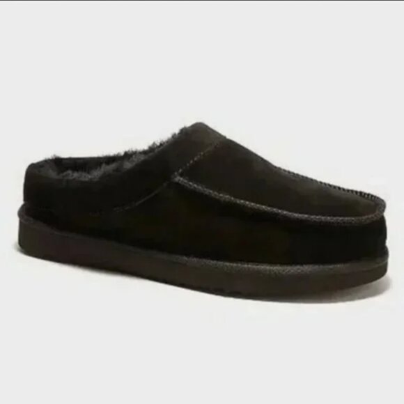 Men's dluxe by dearfoams Lith Slide Slippers Black 13 - Picture 1 of 10